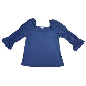 The Pioneer Woman Shirt Womens‎ Medium Gathered Sleeve Peasant Pilgrim Top